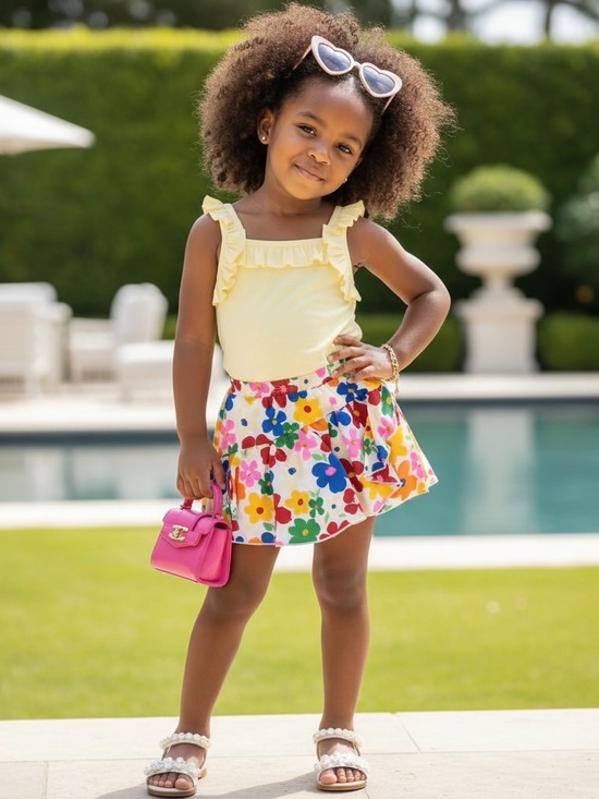 Sara Sara Other - Baby Sara by Sara Sara Girls Ruffle Tank Top in Butter Yellow